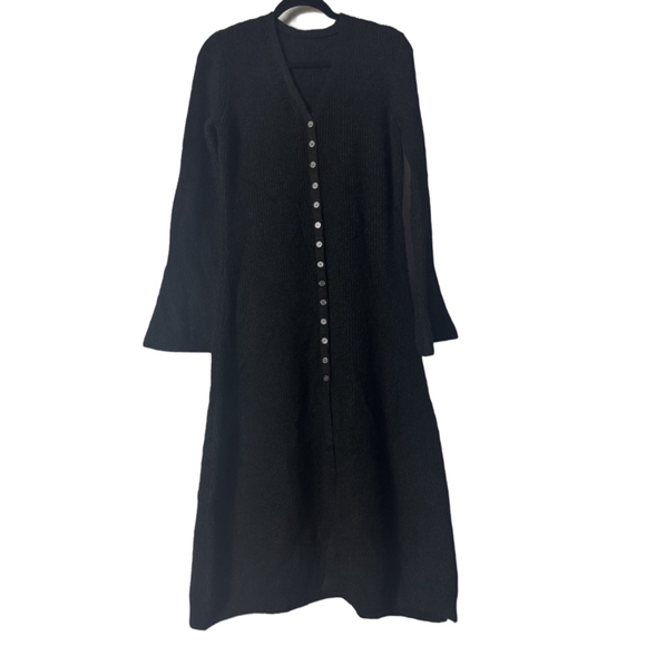 COMMENSE Sweaters - COMMENSE Black Long Cardigan Button Front Sweater Dress size XL